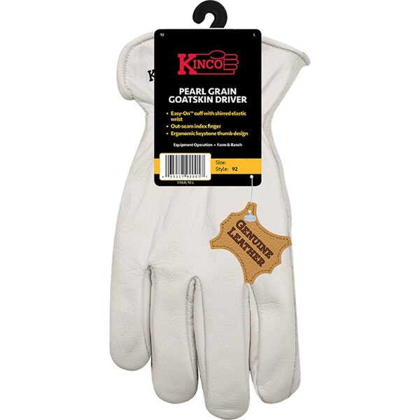 Kinco Kinco Men's Indoor/Outdoor Pearl Driver Gloves White XL 1 pair 92-XL - main